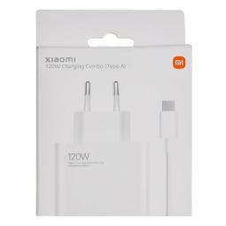 Cargador xiaomi hypercharge combo tipo a 120w con cable usb c 1m - color blanco