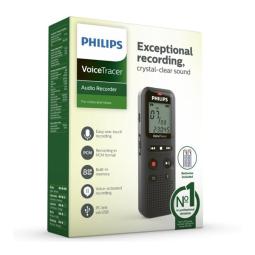 Grabadora de voz philips dvt1160 voice tracer 8khz 8gb color negro