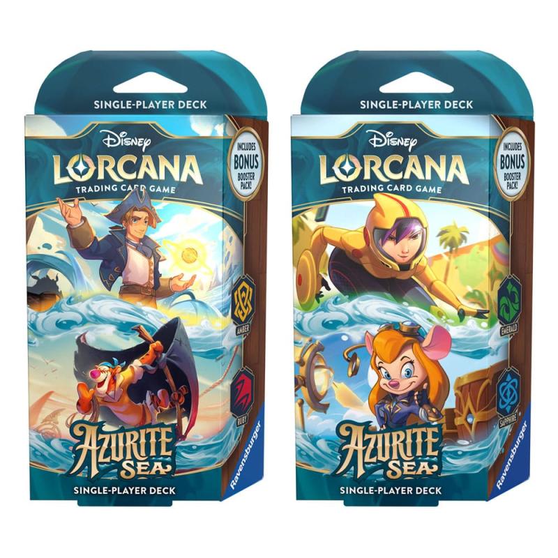 Juego de cartas disney lorcana tcg azurite sea starter decki nglés