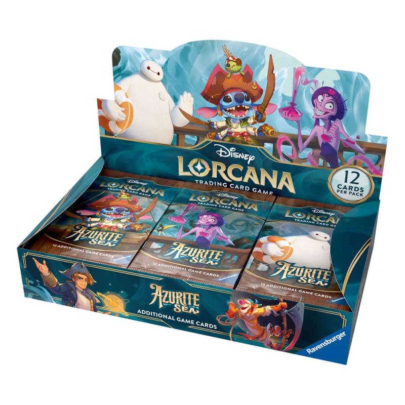 Juego de cartas disney lorcana tcg azurite sea caja de sobres expositor 24 unidades inglés