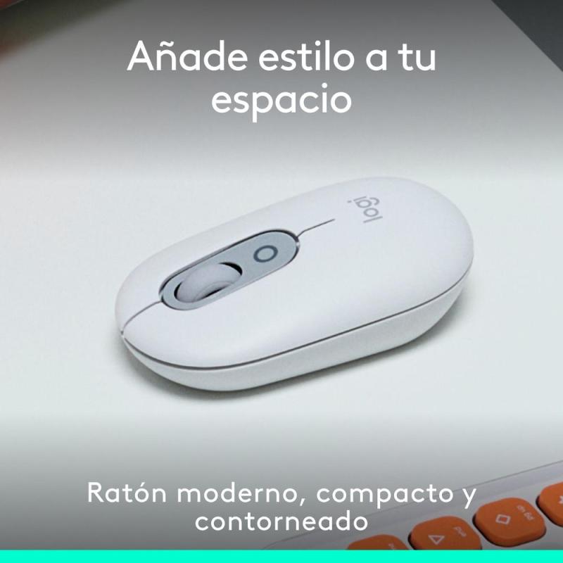 Raton inalambrico logitech pop mouse blanco