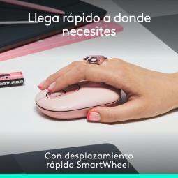 Raton inalambrico logitech pop mouse rosa