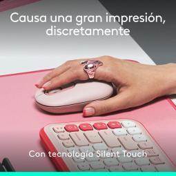 Raton inalambrico logitech pop mouse rosa