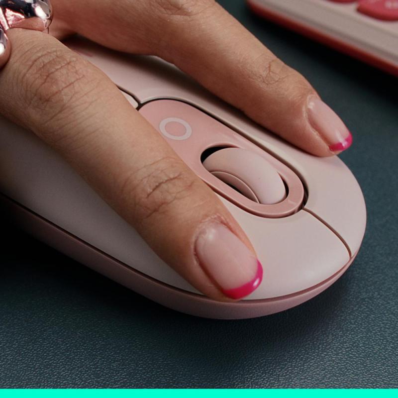 Raton inalambrico logitech pop mouse rosa