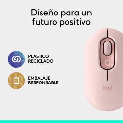 Raton inalambrico logitech pop mouse rosa