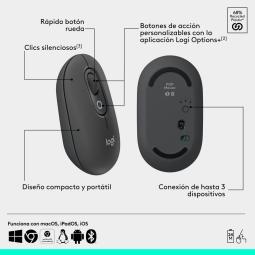 Raton inalambrico logitech pop mouse grafito