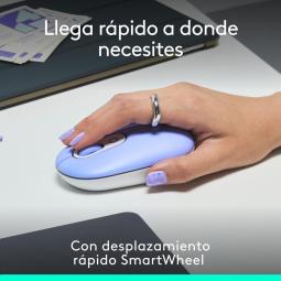 Raton inalambrico logitech pop mouse lila