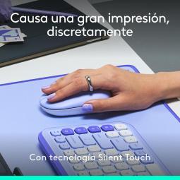 Raton inalambrico logitech pop mouse lila