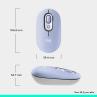 Raton inalambrico logitech pop mouse lila