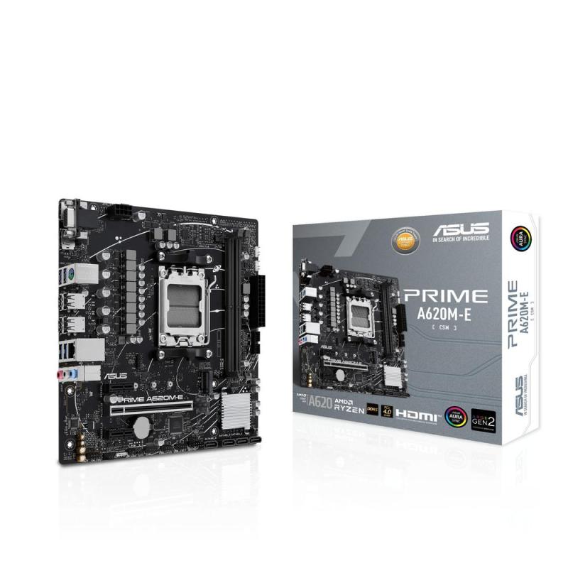 Asus amd prime a620m - e - csm socket am5 ddr5 x2 4800mhz max 64gb hdmi displayport d - sub matx