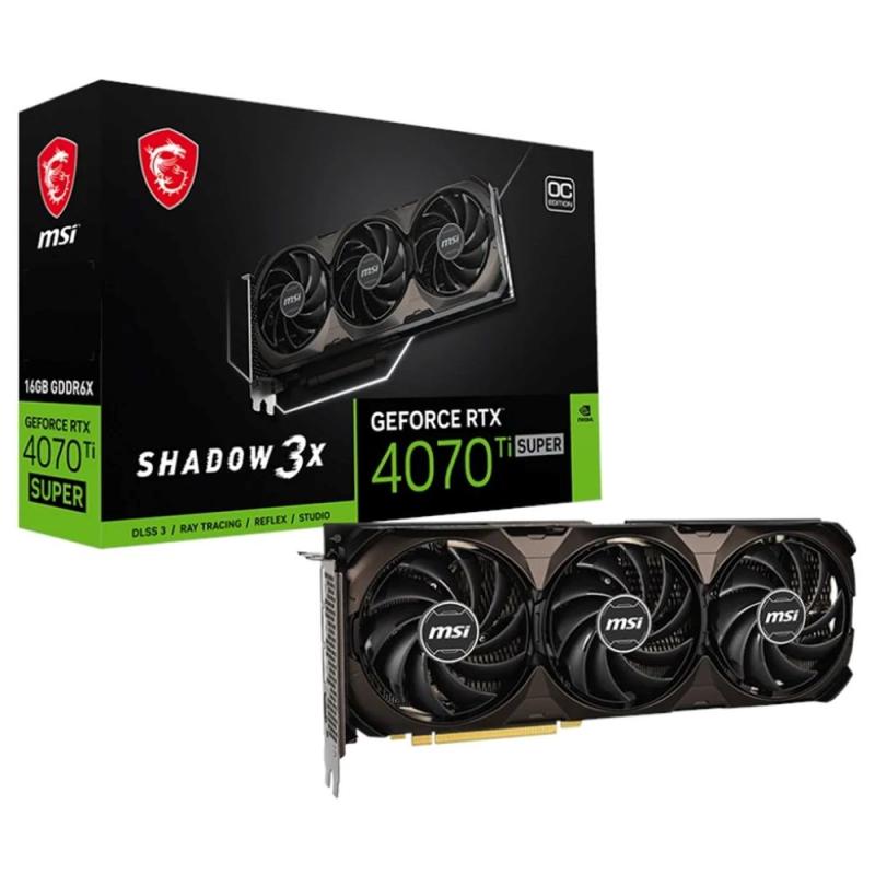 Tarjeta grafica msi vga nvidia rtx 4070 ti super 16gb shadow 3x oc