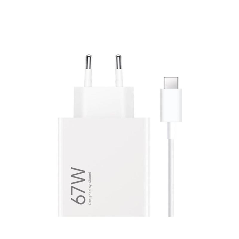 Cargador xiaomi hypercharge combo tipo a 67w con cable usb c color blanco