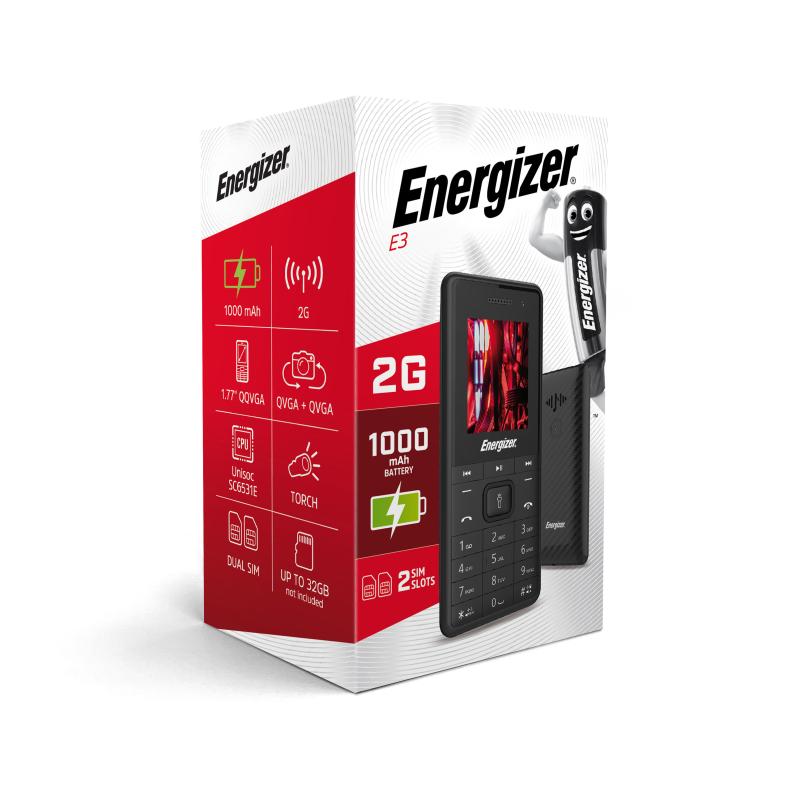 Telefono movil energizer e3 - 2g - 1.77pulgadas - black eu - negro