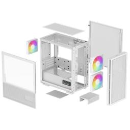 Caja ordenador gaming deepcool ch360 matx cristal templado blanco