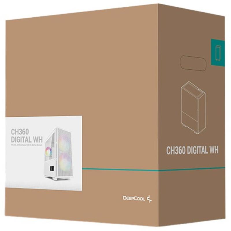 Caja ordenador gaming deepcool ch360 matx cristal templado blanco