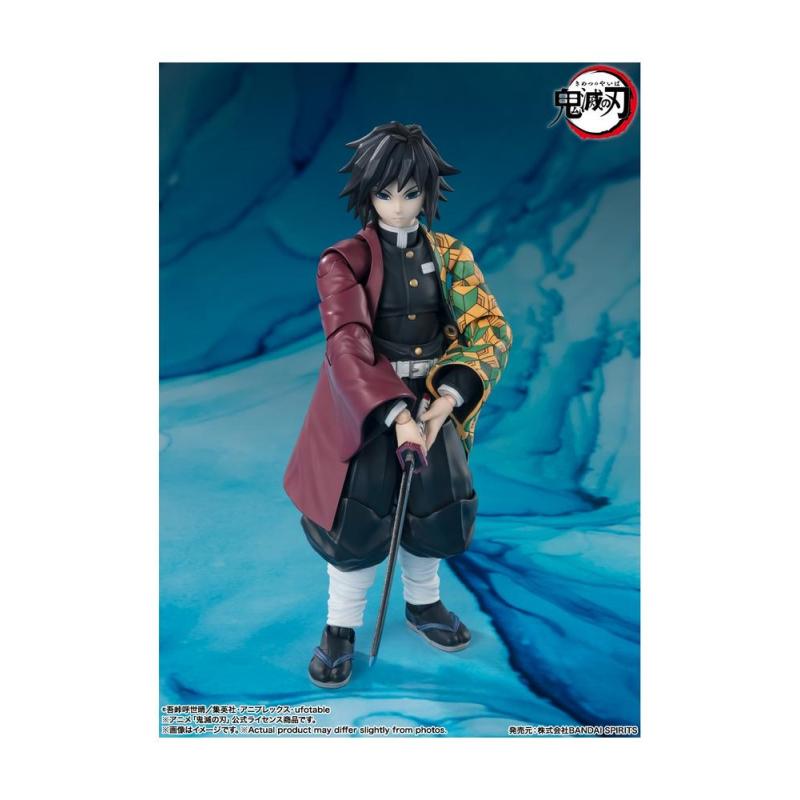 Figura tamashii nations giyu tomioka 15 cm demon slayer kimetsu no yaiba sh figuarts