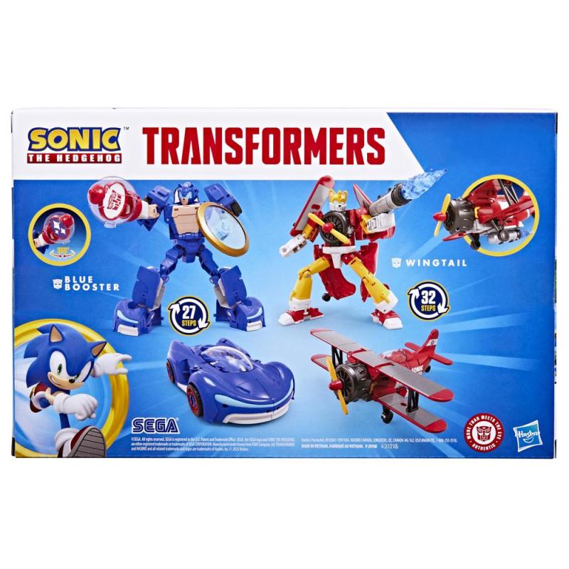 Figura hasbro transformers sonic the hedgehog wingtail & blue booster