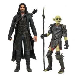 Surtido de figuras diamond collection el señor de los anillos series deluxe action aragorn y orco de moria (6)