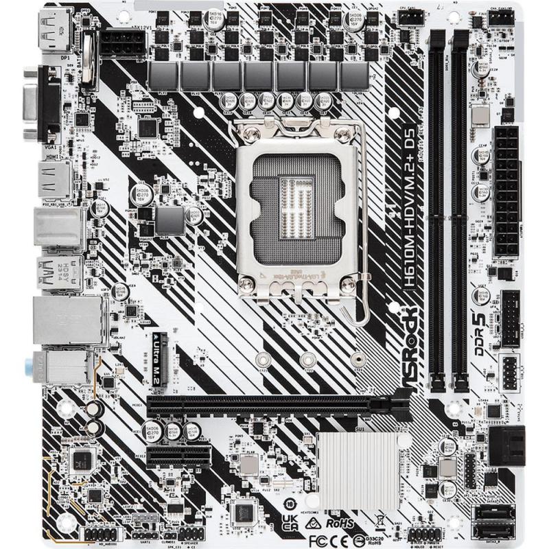 Placa base asrock h610m - hdv - m 1700 matx - 2x ddr5