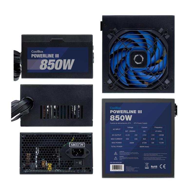 Fuente de alimentacion coolbox powerline iii gaming atx 850w