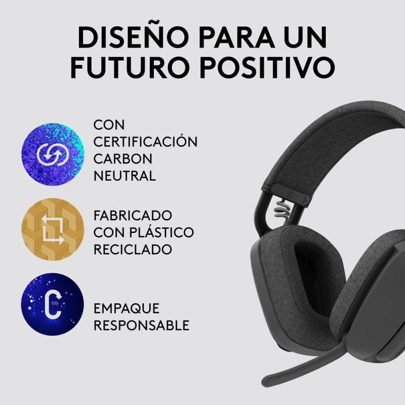 Auriculares logitech zone vibe 100 inalambrico negro