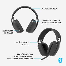 Auriculares logitech zone vibe 100 inalambrico negro