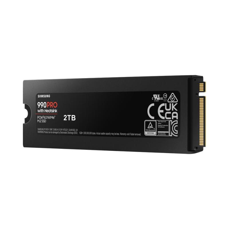 Disco duro interno solido ssd samsung 990 pro heatsink 2tb pcie 4.0 nvme