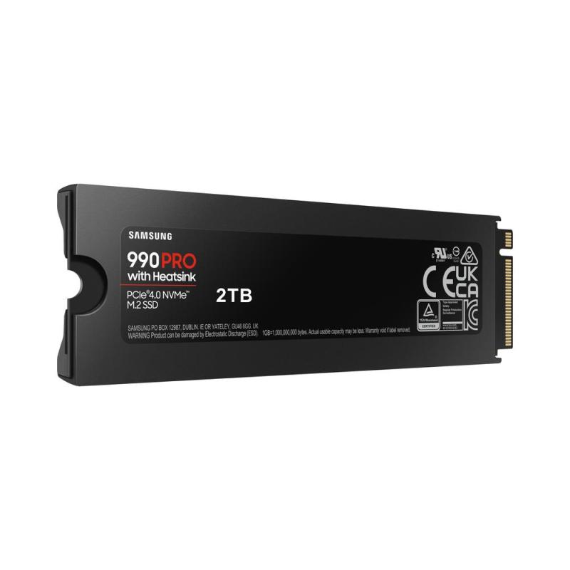 Disco duro interno solido ssd samsung 990 pro heatsink 2tb pcie 4.0 nvme