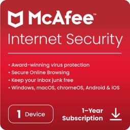 Antivirus mcafee internet security 1 dispositivo 1 año esd (descarga directa)