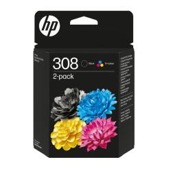 Pack cartuchos tinta hp 308 negra - tricolor