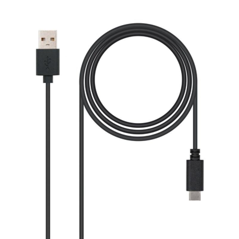 Cable usb tipo c a usb tipo a nanocable 0.5m - macho - macho - negro