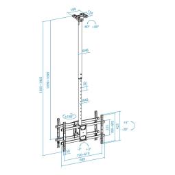 Soporte techo doble tooq vesa hasta 86pulgadas 600x400mm max 50kg - pantalla