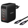 Cargador pared intenso gan w140a3c 3x usb tipo c 1x usb tipo a + cable usb tipo c