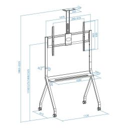 Soporte suelo con ruedas tooq vesa hasta 100pulgadas 900x600 max 120kg