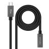 Cable usb tipo c nanocable 0.5m - macho - hembra - negro