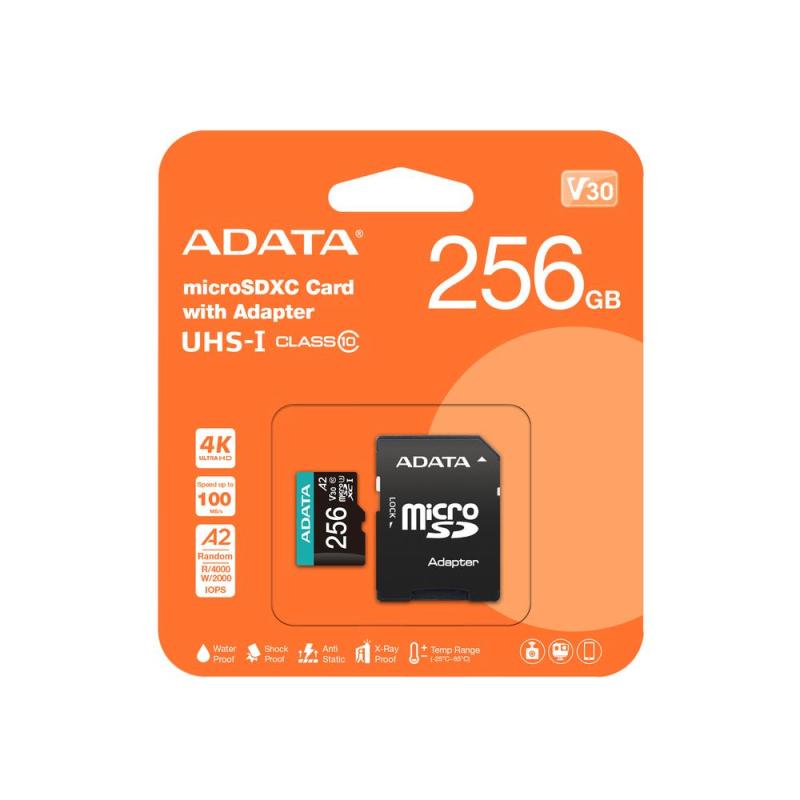 Tarjeta micro sd adata 256gb cl10 + adaptador sd