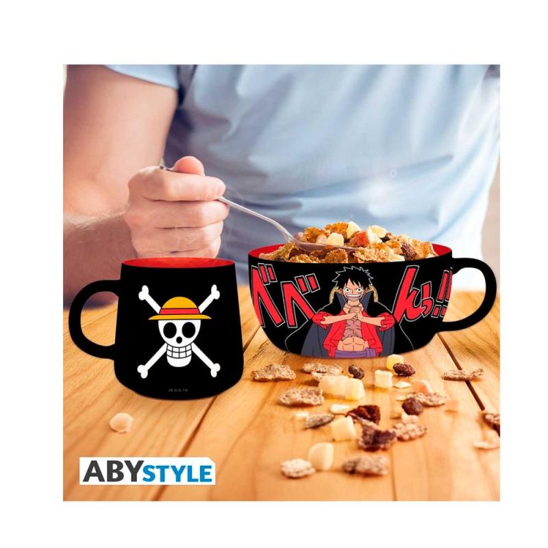 Set taza + bowl abystyle one piece luffy