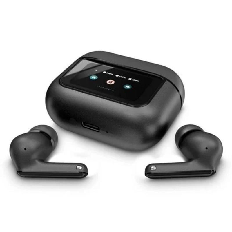 Auriculares energy sistem display anc inalambrico negro