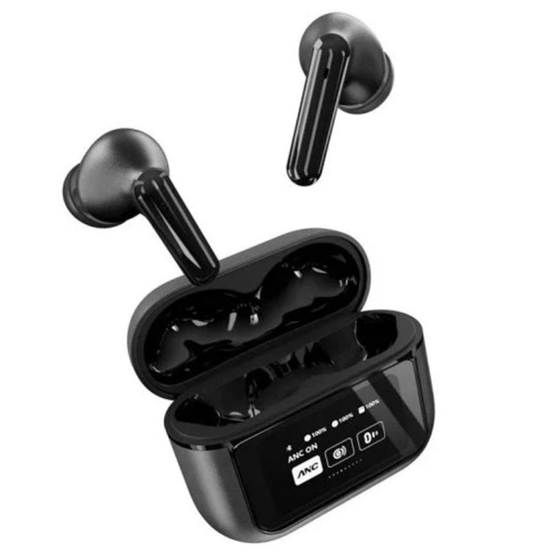 Auriculares energy sistem display anc inalambrico negro