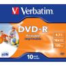 Verbatim dvd - r 4.7gb 16x tarrina 10uds imprimible