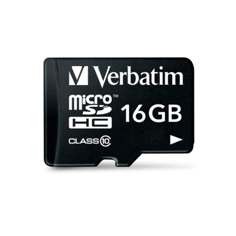 Tarjeta micro sd verbatim 16gb c10 u1 + adaptador