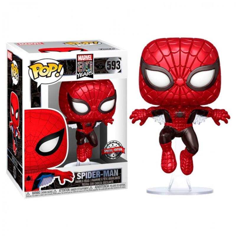 Funko pop marvel spiderman 80 aniversario spiderman efecto metalico edicion especial exclusivo 47604