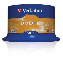 Verbatim dvd - r 4.7gb 16x tarrina 50 unidades advanced azo