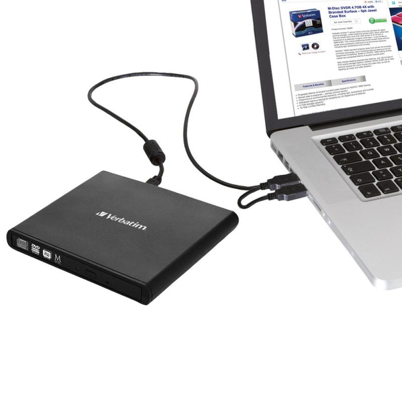 Grabadora externa cd - dvd verbatim slimline usb 2.0