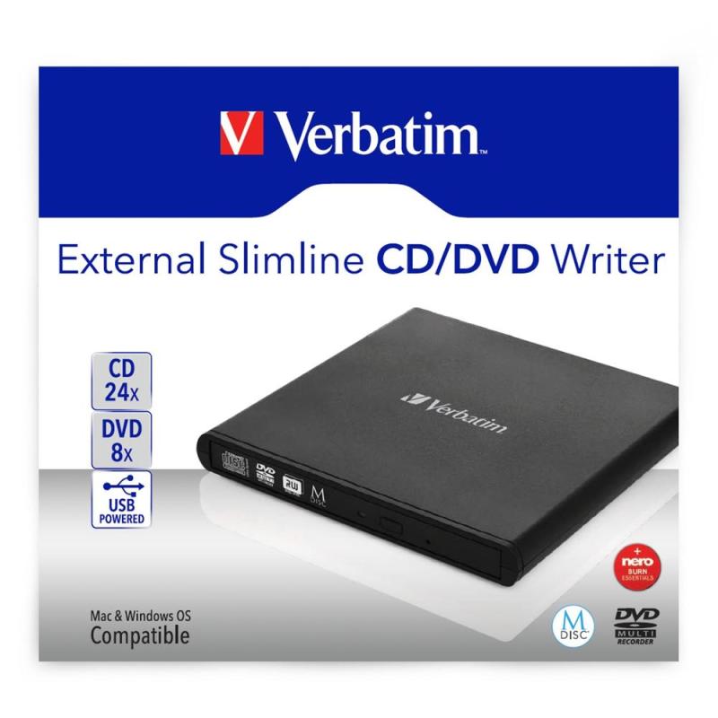 Grabadora externa cd - dvd verbatim slimline usb 2.0