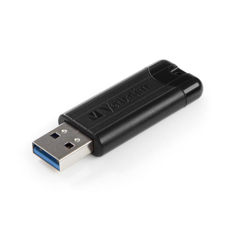 Memoria usb 3.2 verbatim pinstripe 128gb negro