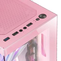 Caja ordenador mars gaming mcsep matx cristal templado rosa