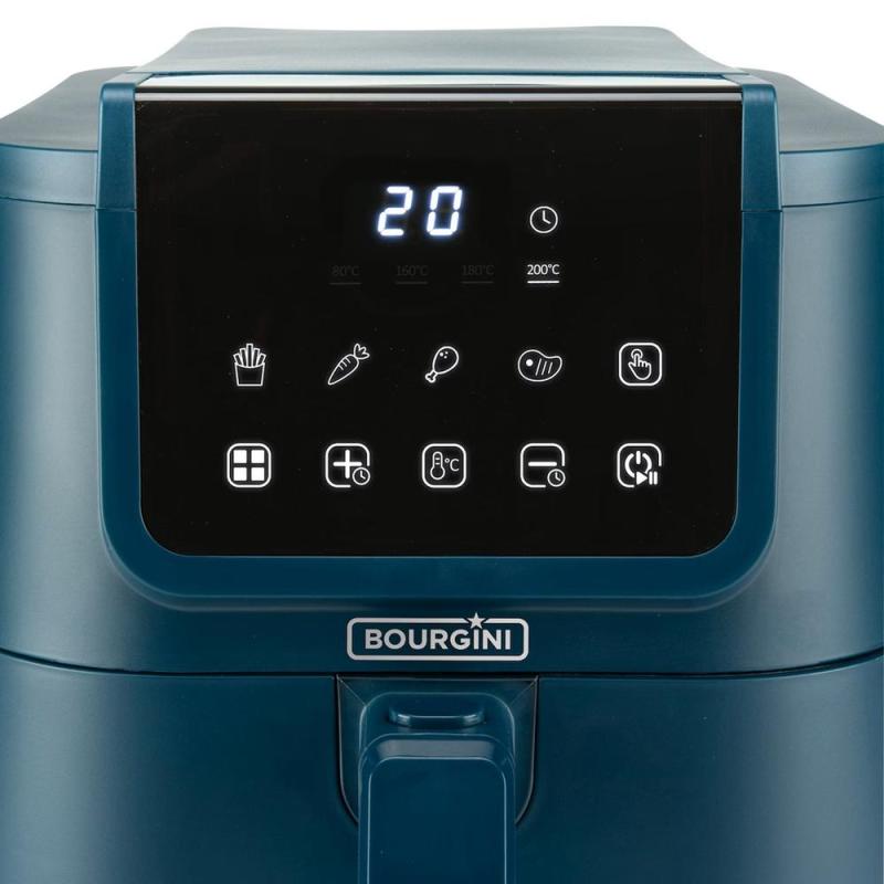 Freidora de aire bourgini airfryer slim ceramica 8l 1700w color azul