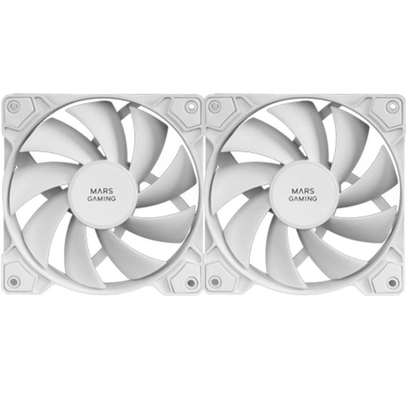 Ventilador mars gaming mfpwmx2w 2 x 120mm blanco