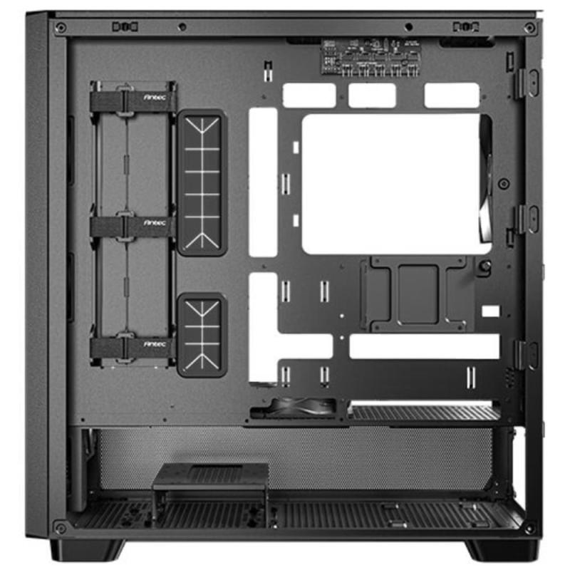 Caja ordenador gaming antec flux atx plastico negro